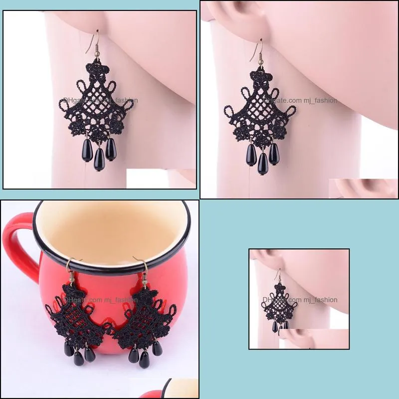 lace earring female handmade statement trade jewelry wholesale exaggerated tassels earrings