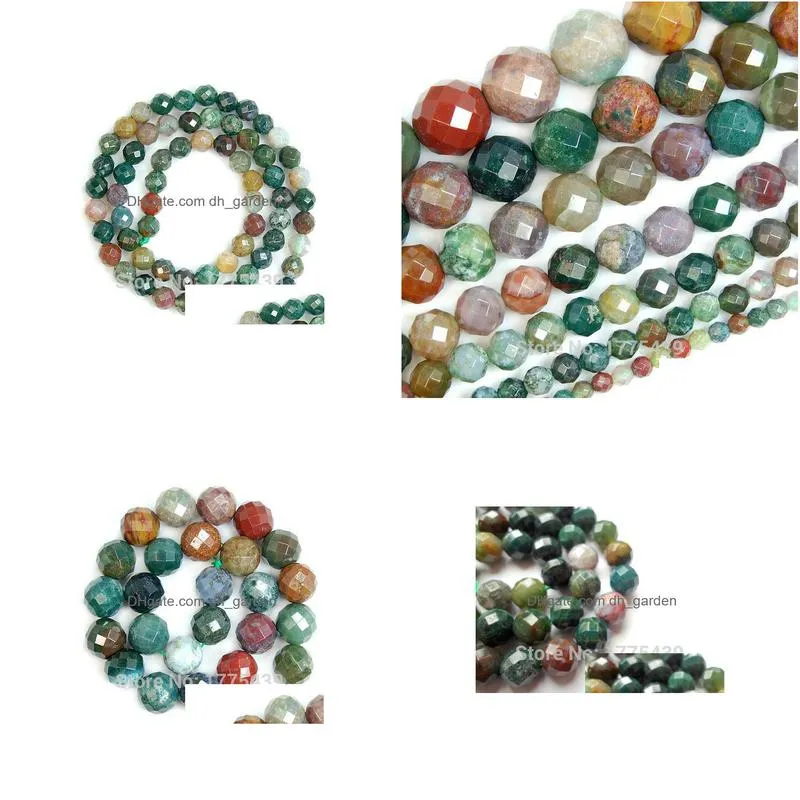 8mm wholesale 4 6 8 10 12 14mm faceted natural indian agat round loose stone jewelry beads agat beads diy