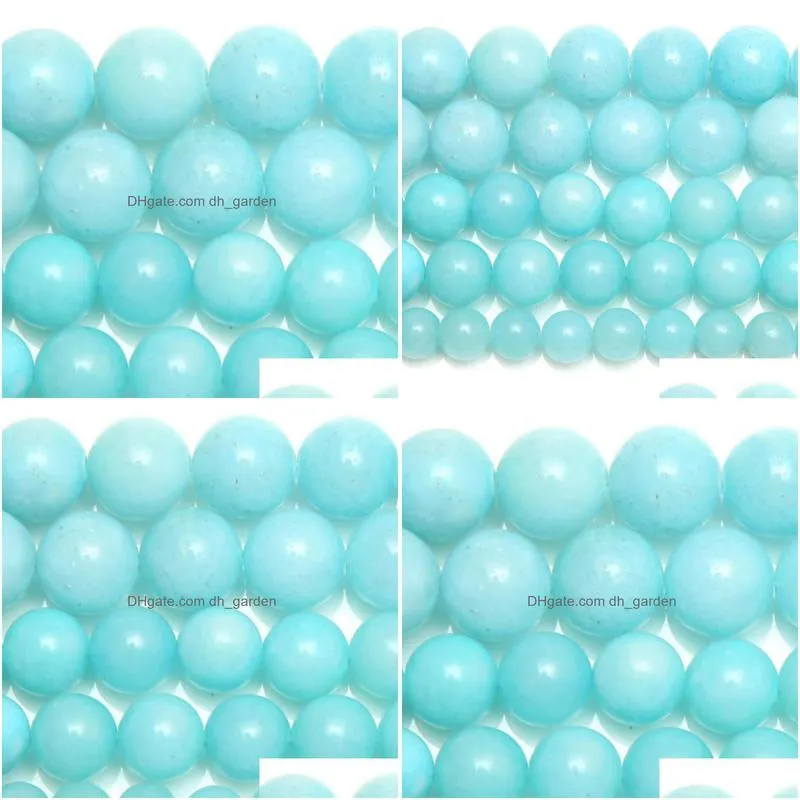 8mm natural stone aqua amazonite round loose beads 15 strand 6 8 10 mm pick size for jewelry making