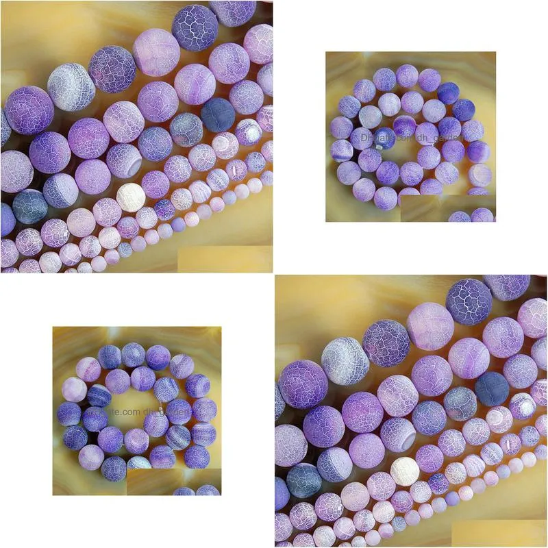 8mm wholesale purple frosted agates onyx round loose beads for jewelry making 15 inch pick size 6/8/10/12/14 mm diy bracelet