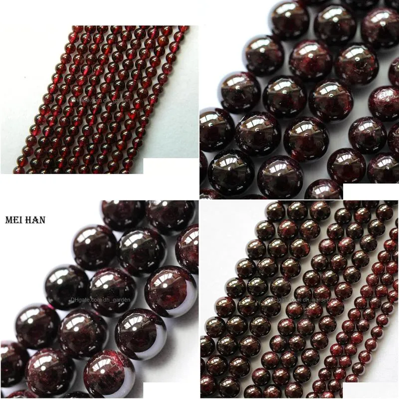 8mm wholesale natural red garne t smooth round loose beads for jewelry making design precious stone diy bracelet woman necklace