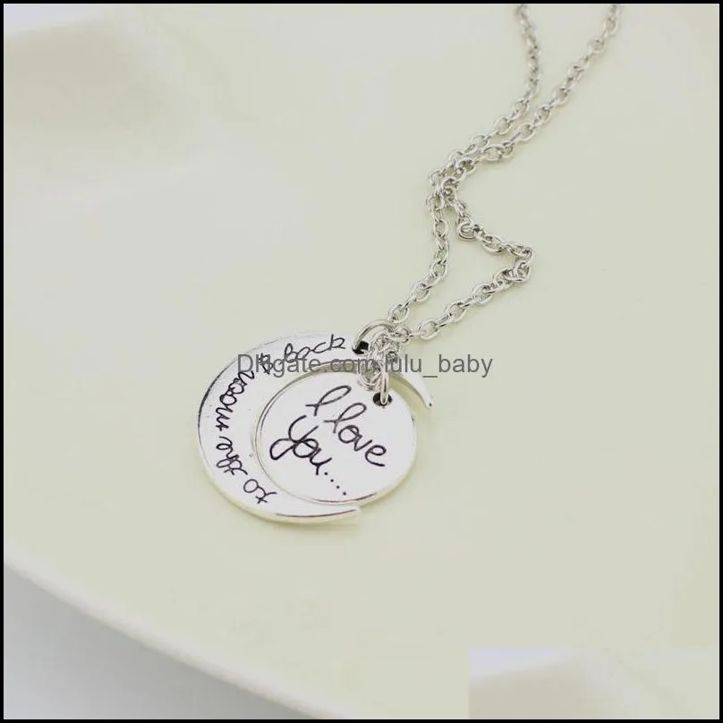 couples necklaces engraving pendants jewelry 925 silver 24k gold chains necklaces i love you sun moon necklaces