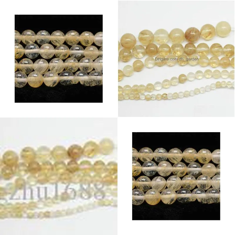 8mm factory price natural stone smooth citrines quartz loose beads 16 strand 6 8 10 12 mm pick size for jewelry making