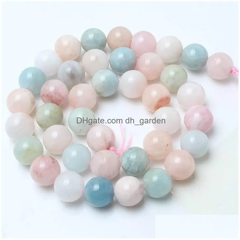 8mm natural stone beads colorful morganite stone round loose beads for jewelry making 15inche/strand diy bracelet necklace