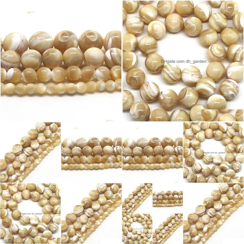 8mm natural trochus shell stone 4/6/8/10 mm round loose beads 15inches/strand for women jewelry making diy bracelet necklace