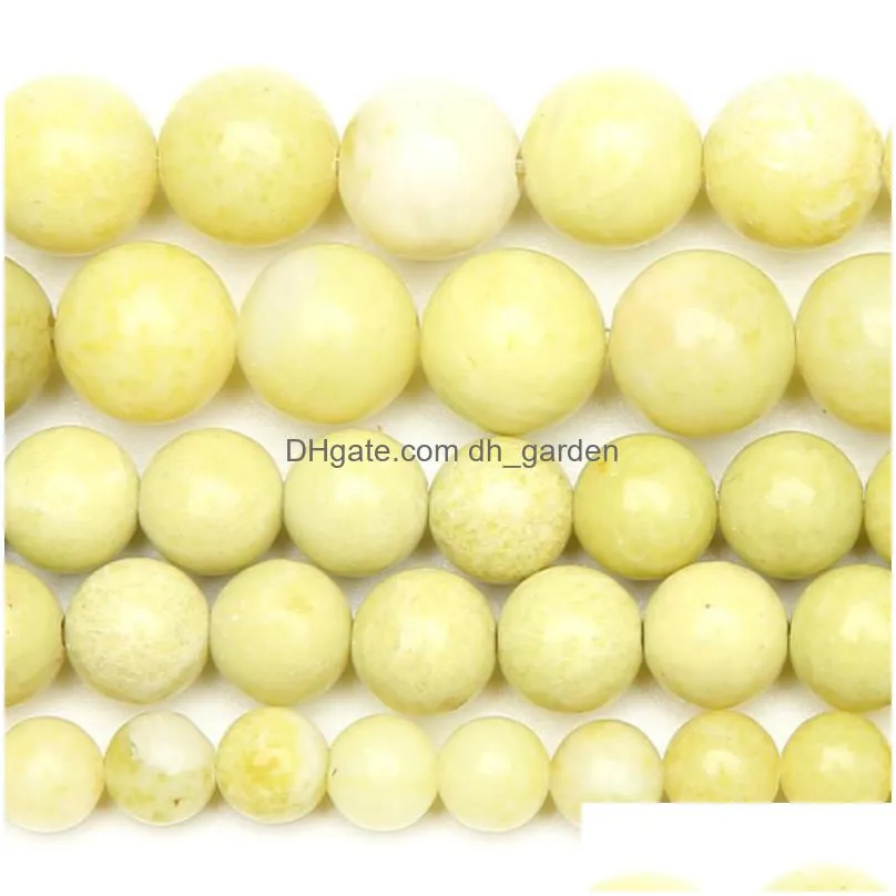 8mm natural stone lemon jaspers loose beads 6 8 10 12mm pick size for jewelry making yoga bracelet