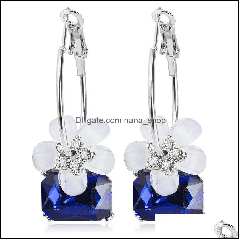 crystal earrings cherry flower earrings brincos stud earring