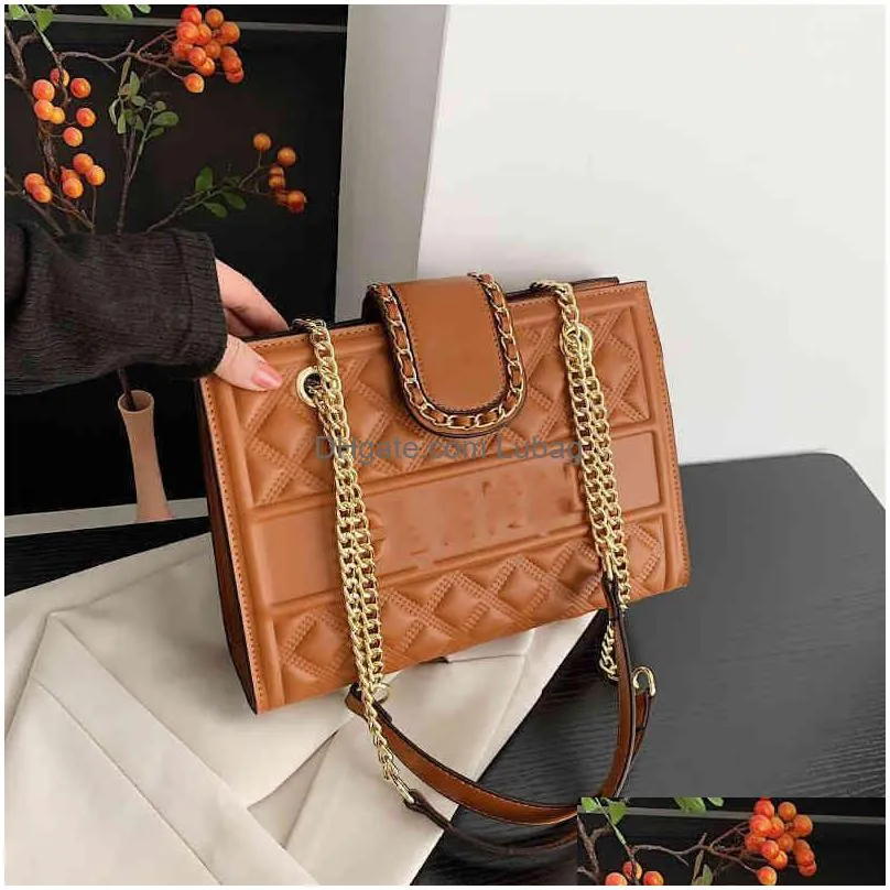 handbag trendy handbags texture lattice net red versatile ins large factory wholesale 70 off
