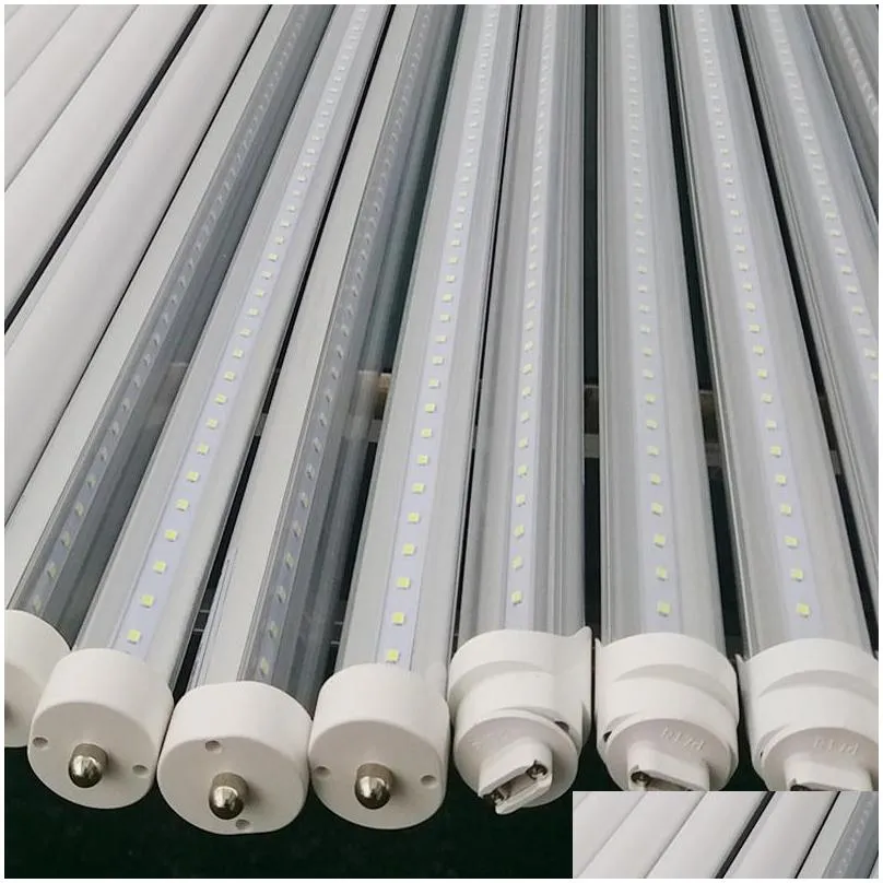 8ft dual pin r17d led t8 tube lights double sides v shaped 192leds 45w 72w 144w led fluorescent tubes light 85277v stock in us