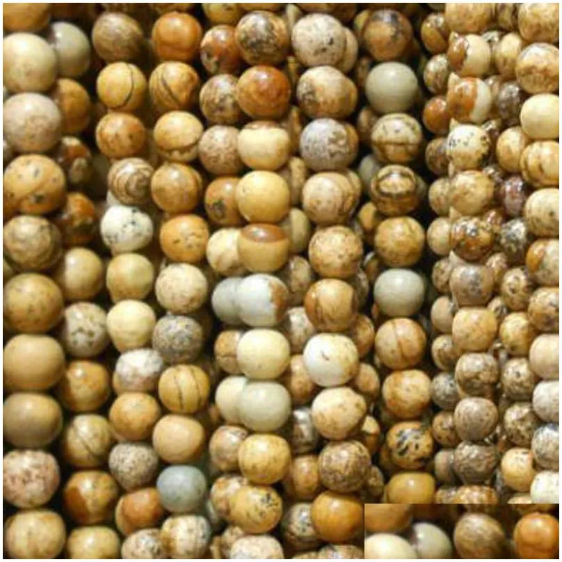 8mm natural brown dots striped stones round spacer loose beads for necklace bracelet charms jewelry making