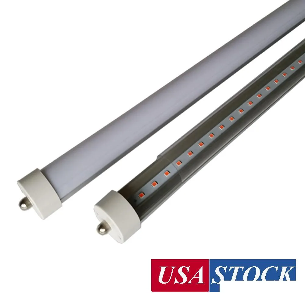 usa stock r17d led tubes t8 8ft led tube lights ac85277v 45w 60006500k double pin smd2835 door cooler