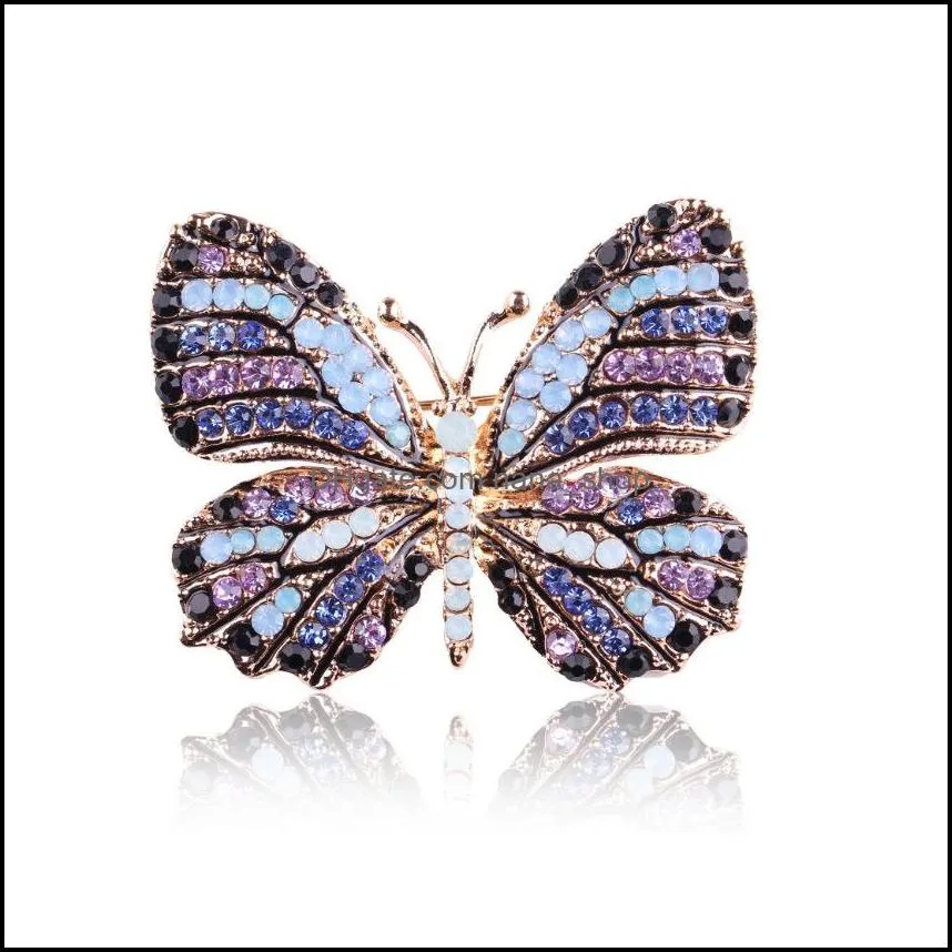 big butterfly brooches for women insect pin winter design fashion jewelry rhinestone luxury crystal pins brooches