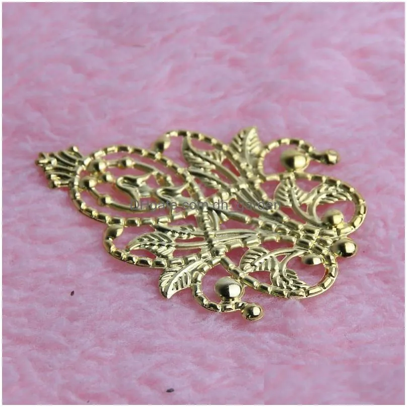 20pcs gold/silver leaves filigree wraps connectors metal crafts connector for jewelry making diy accessories charm pendant