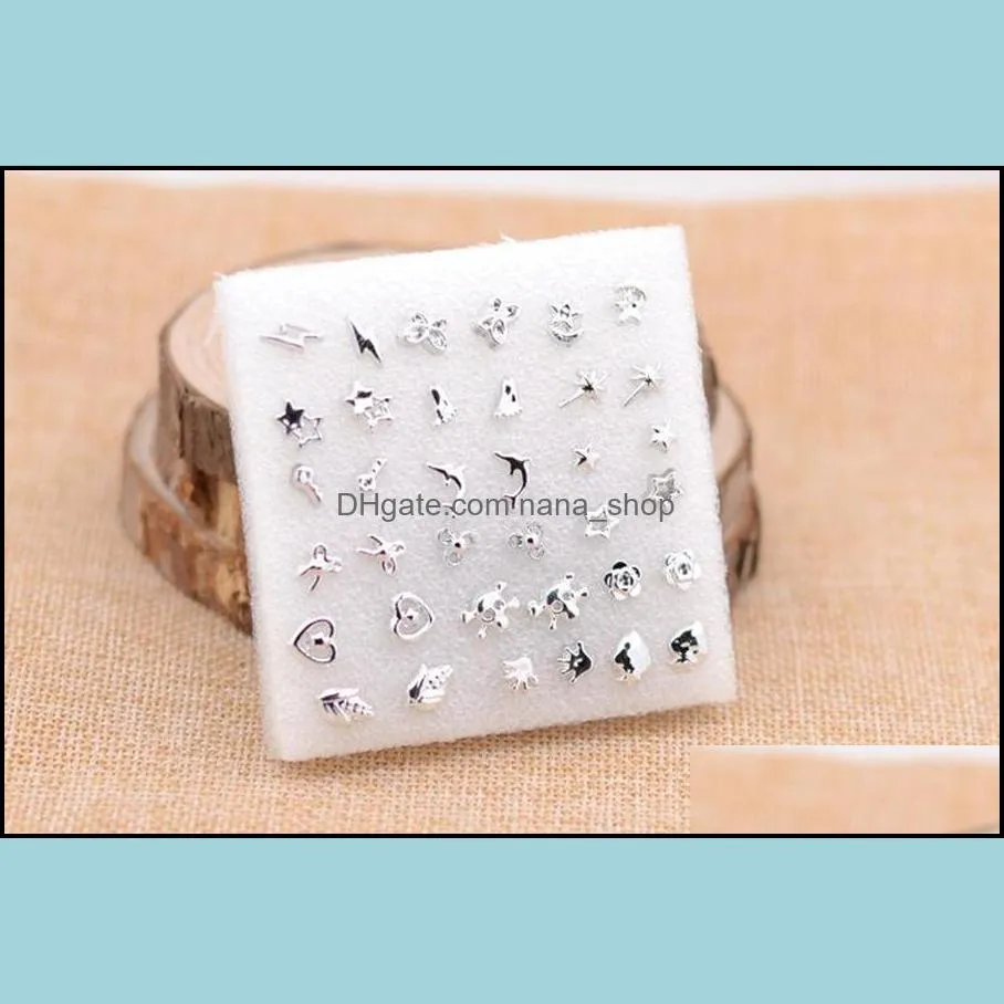 earrings for women wholesale cute small silver color earrings brincos for women girl stud earrings