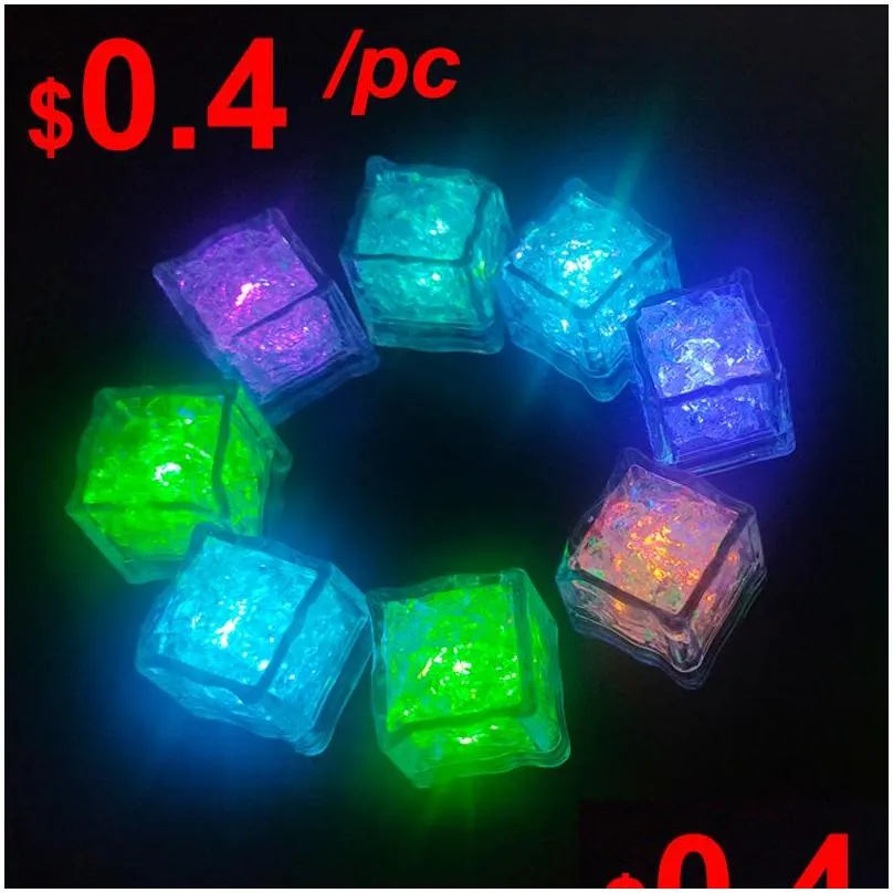 mini led party lights square color changing ice cubes glowing blinking flashing novelty night supply bulb ag3 battery for wedding bars drinks