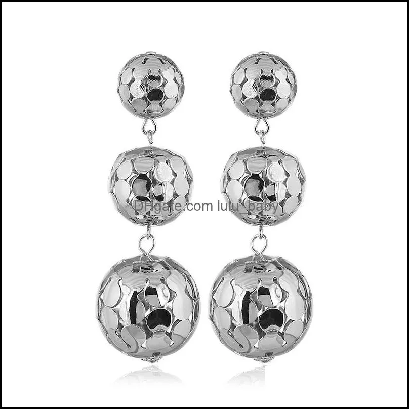 old color metal ball earrings for women 2018 long dangle earring statement drop earing vintage bold punk jewelry wholesale