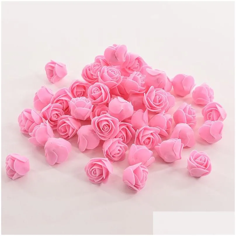 wholesale 100pcs mini pe foam rose artificial flowers for wedding car decoration diy pompom wreath decorative valentine day fake