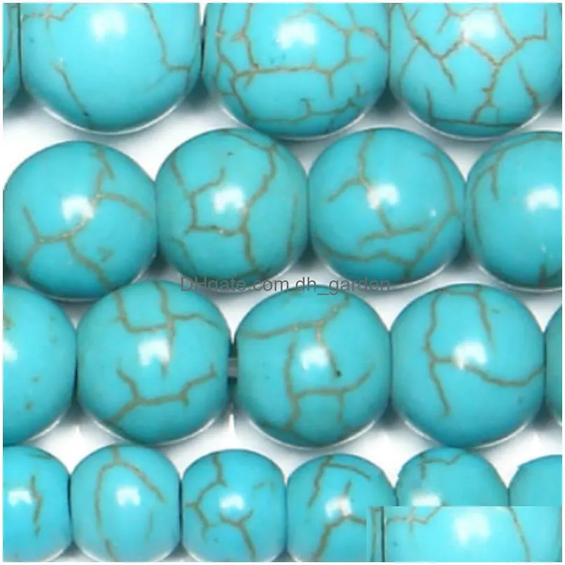 8mm smooth natural blue turquoises round loose beads 15 strand 4 6 8 10 12 mm pick size for jewelry making