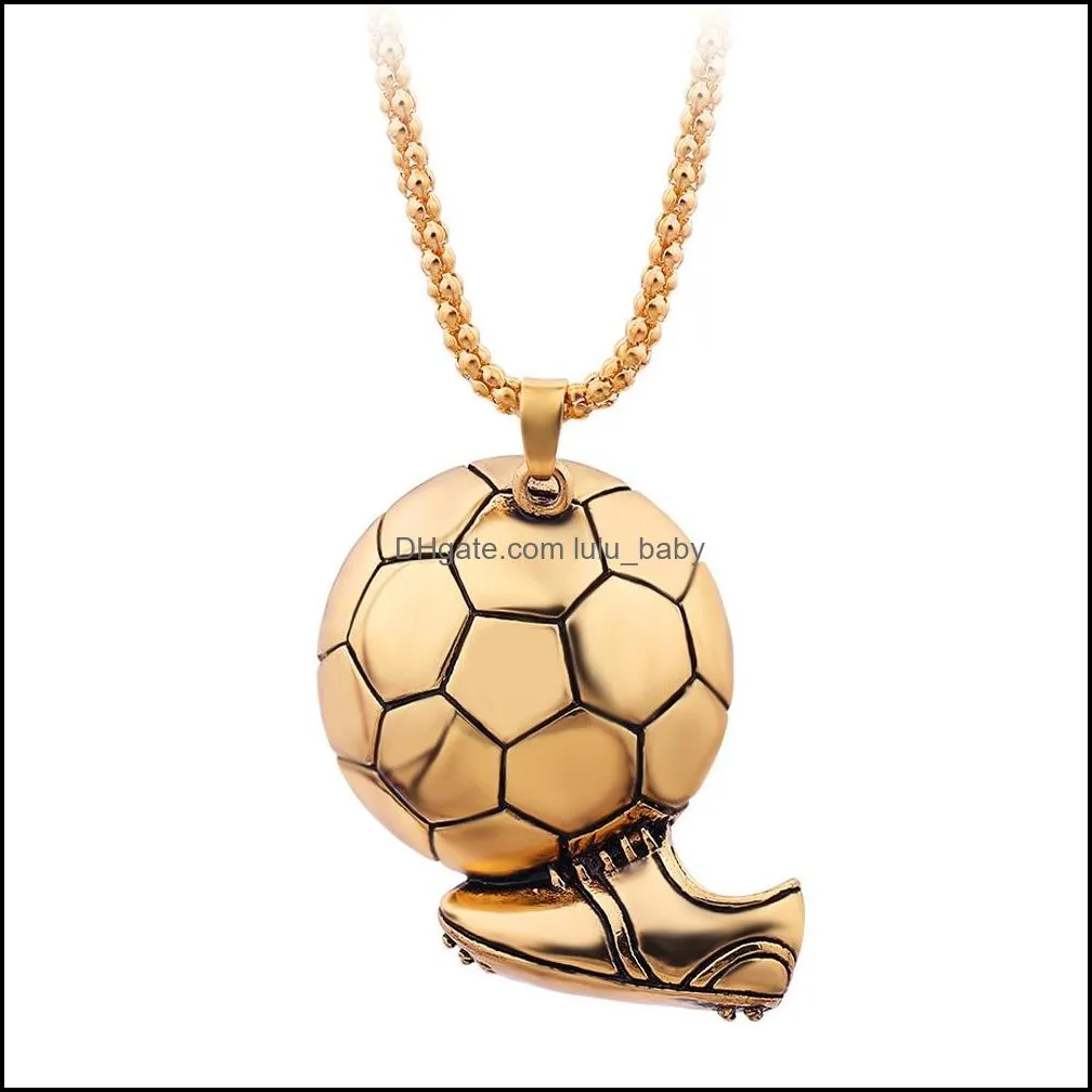 charm football soccer boots shoes basketball pendant necklace men boy children gift necklaces sporty style association jewelry