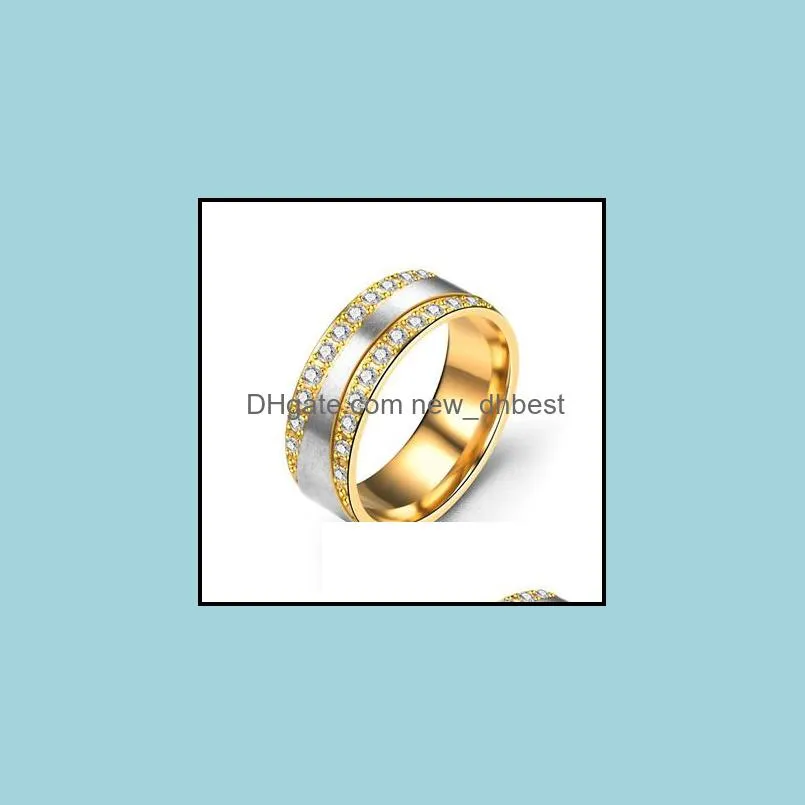 lianyi wish ornaments inlaid gold lovers wide ring ring european and american fashion men and women