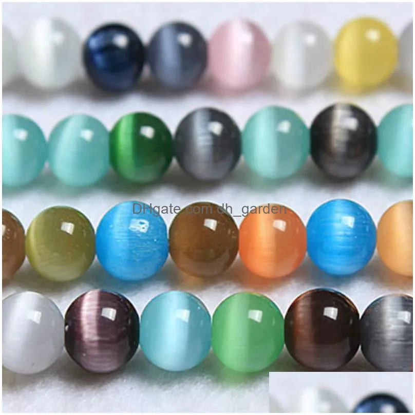 8mm natural moon stone beads opal mixed color cat eye round loose beads 16 strand 6 8 10 12 mm pick size