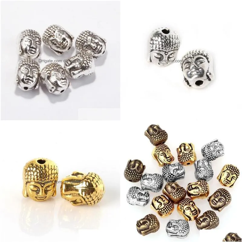 20pcs/lot 10x8mm metal buddha beads charm tibetan silver spacer beads for bracelet jewelry making diy accessories vintage