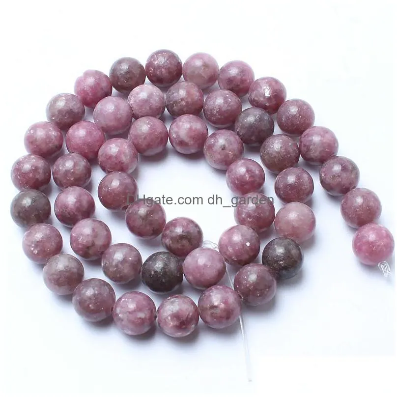 8mm natural stone beads lepidolite round loose beads for jewelry making 4/6/8/10mm 15.5inches diy bracelet shipping