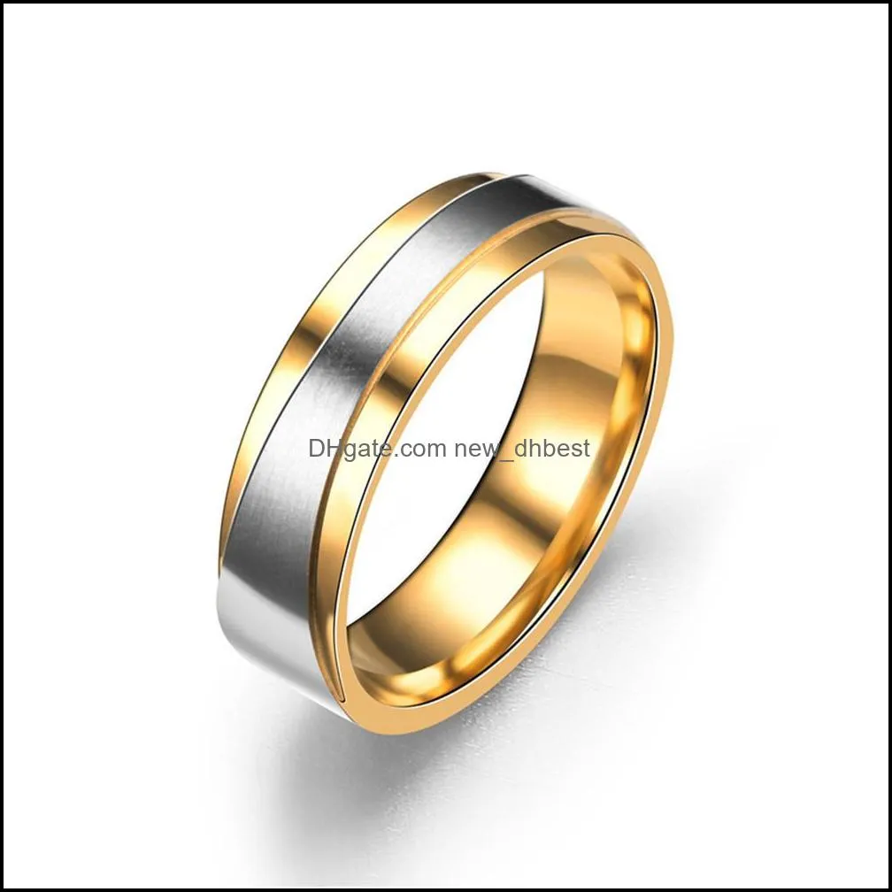 lianyi wish ornaments inlaid gold lovers wide ring ring european and american fashion men and women