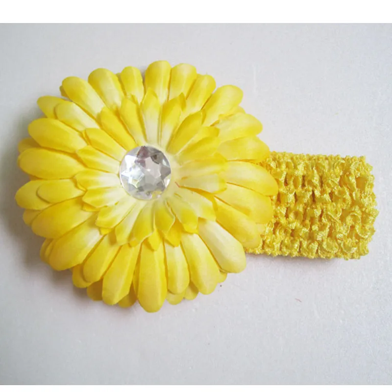 Hair Accessories Daisy Flower Crochet Headband For Toddler Infant Headbands Baby Hairband 
