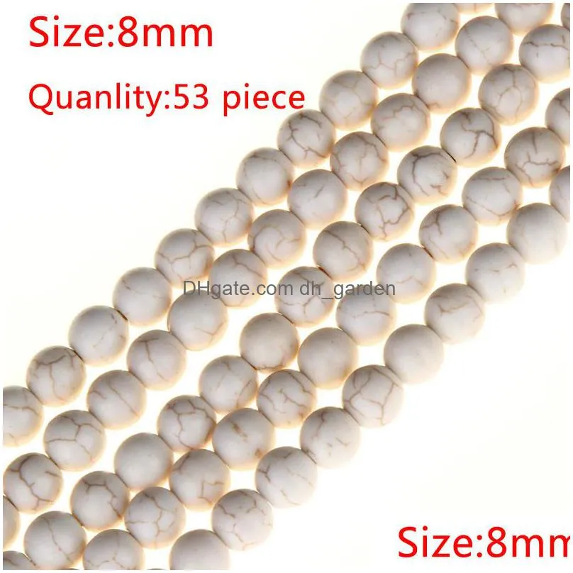 new diy handmade white howlite stone beads spacer loose for necklace bracelet jewelry making 15 strand