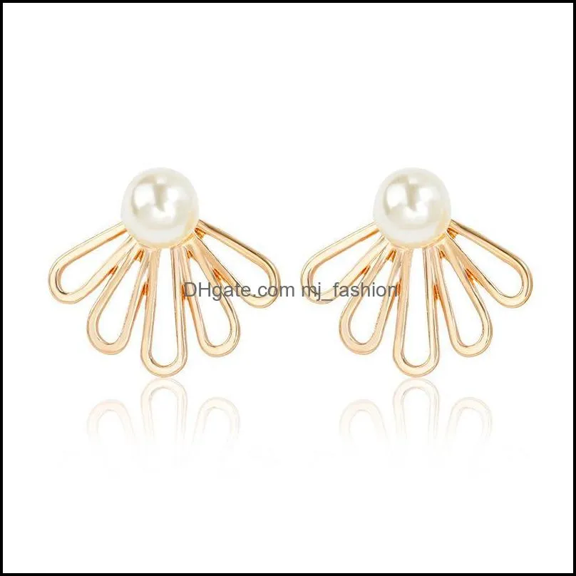 pearls earrings for women luxury jewelry horseshoe stud earring women brincos jewelry fashion statement earrings flower style pearl