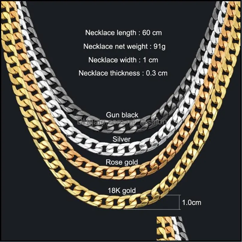 cuban link chain necklace silver/gold chain for men jewelry corrente de prata masculina  mens necklace