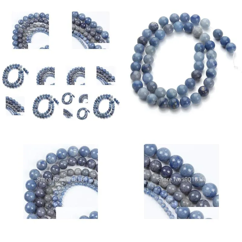 8mm blue aventurine natural round loose spacer stone beads 40cm strand 4 6 8 10 12mm for diy bracelets bangle jewelry making