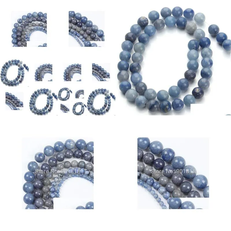 blue aventurine natural round loose spacer stone beads 40cm strand 4 6 8 10 12mm for diy bracelets bangle jewelry making
