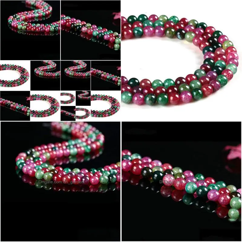 8mm high quality natural stone tourmaline beads round loose beads 4mm 6mm 8mm 10mm 12mm for diy necklace bracelet jewelry making