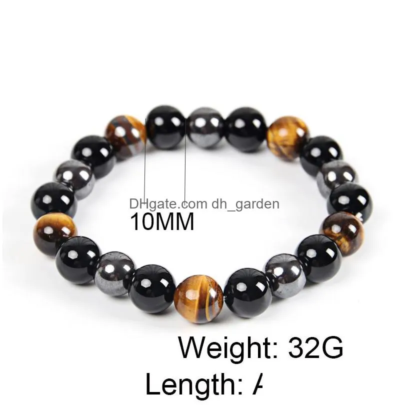 tiger eye hematite black obsidian stone bead bracelet vintage charm round chain beads bracelets jewelry for women