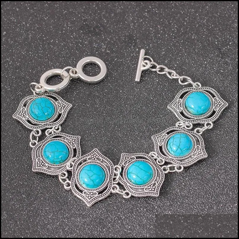 vintage bohemian jewelry set collares exaggerated ethnic chokers necklaces bracelets earrings turquoises beads party jewelry sets