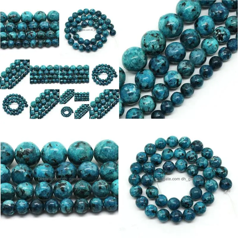 8mm natural blue spot stone 6/8/10/12mm round loose beads 15.5inch/strand pick size diy bracelet