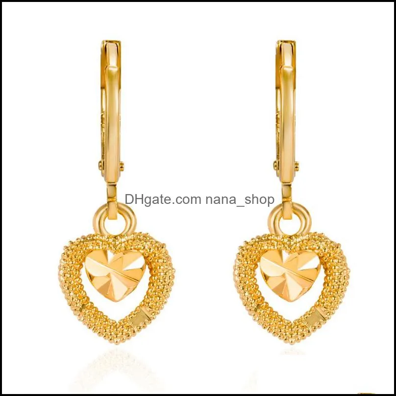 heart earrings for women fashion drop jewelry enamel metal gold earrings girl gifts elegant simple trendy jewelry