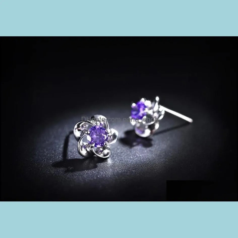 earrings for women korean crystal channel earring studs wedding ring wholesale 925 sterling silver stud earrings