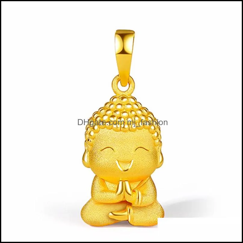 gold buddha buddhism pendant necklace for women men jewelry sand gold chains necklaces