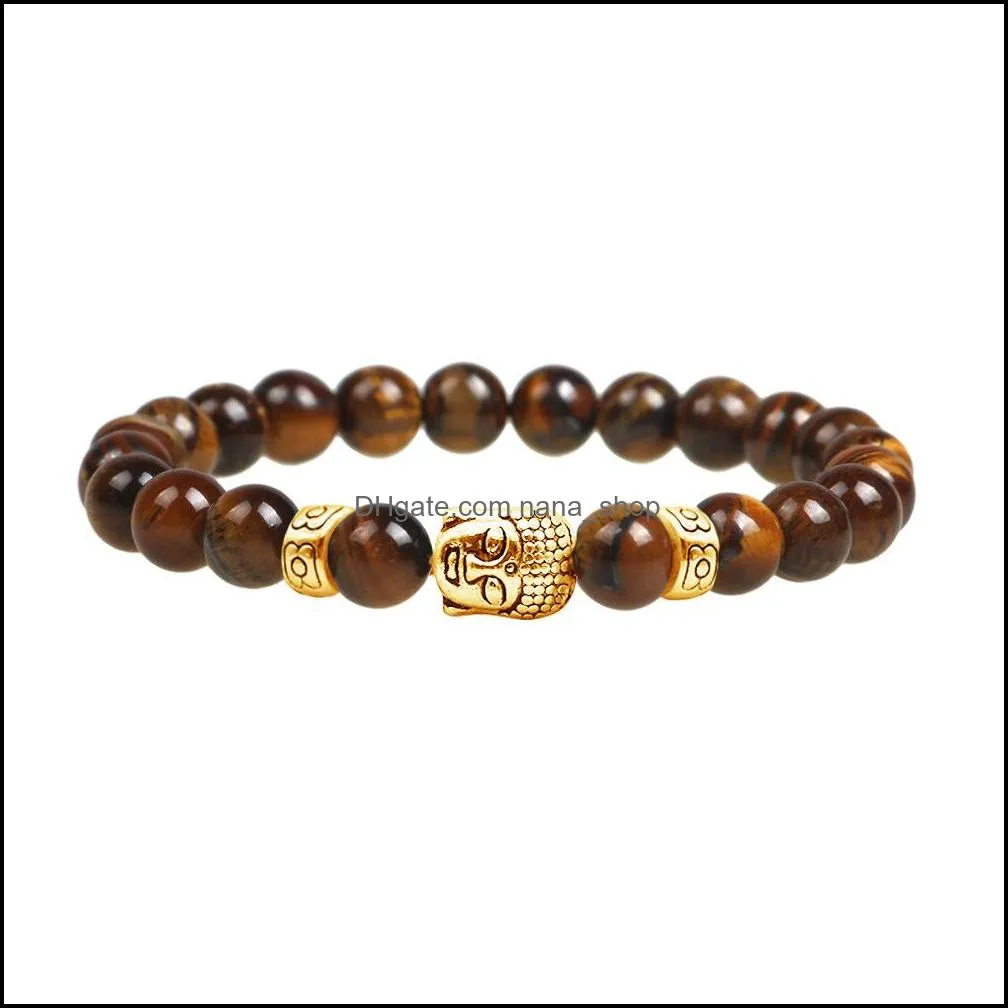 buddha beaded strands bracelet classic natural stone couple bracelets for men women fashion jewelry