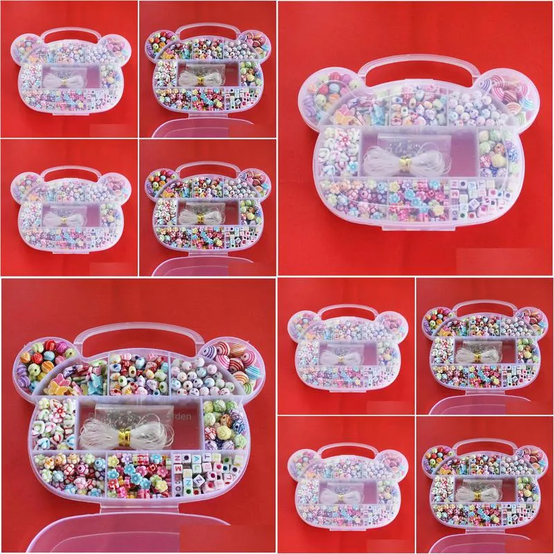 new plastic acrylic beads fun for kids diy bracelet necklace loom beads kit pvc family set