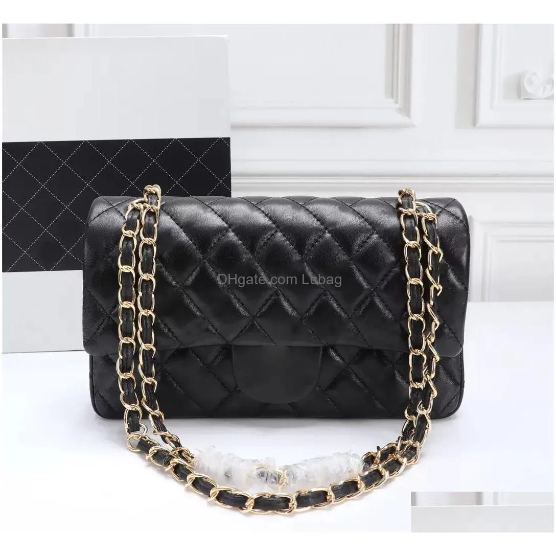 top designe custom luxury brand handbag channel womens bag 2021 leather gold chain crossbody 2.55cm black and white pink cattle clip sheepskin