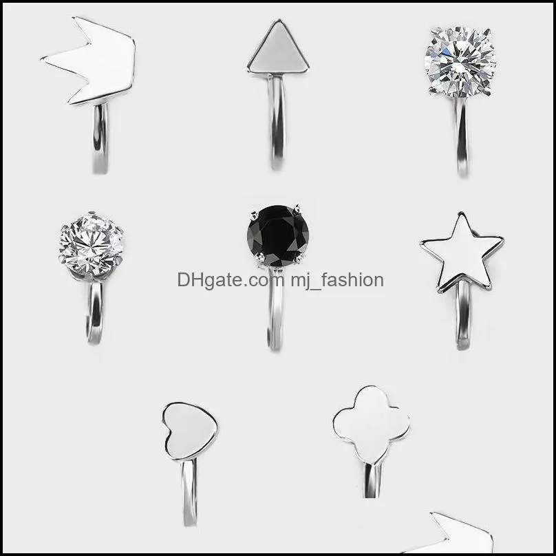 geometric earrings for women beautifully silver plated copper triangle love crown star simple earring ear clip