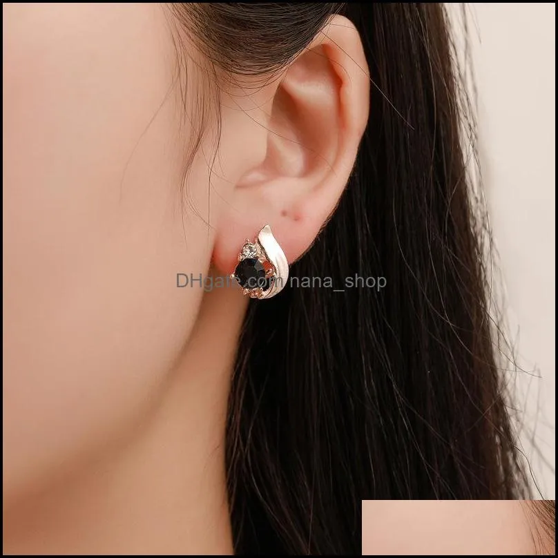 temperament obsidian drop earring necklace ring elegant threepiece set