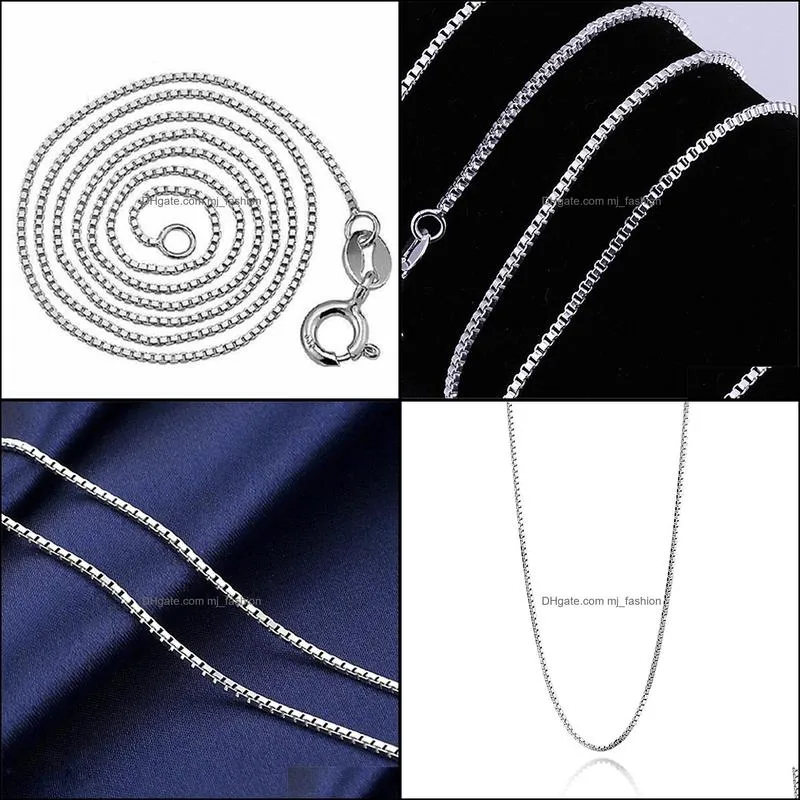 chain necklace jewelry mens and womens accessories platinum plated necklace 1mm aberdeen box chain necklace