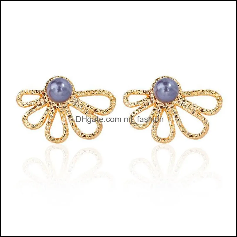pearls earrings for women luxury jewelry horseshoe stud earring women brincos jewelry fashion statement earrings flower style pearl