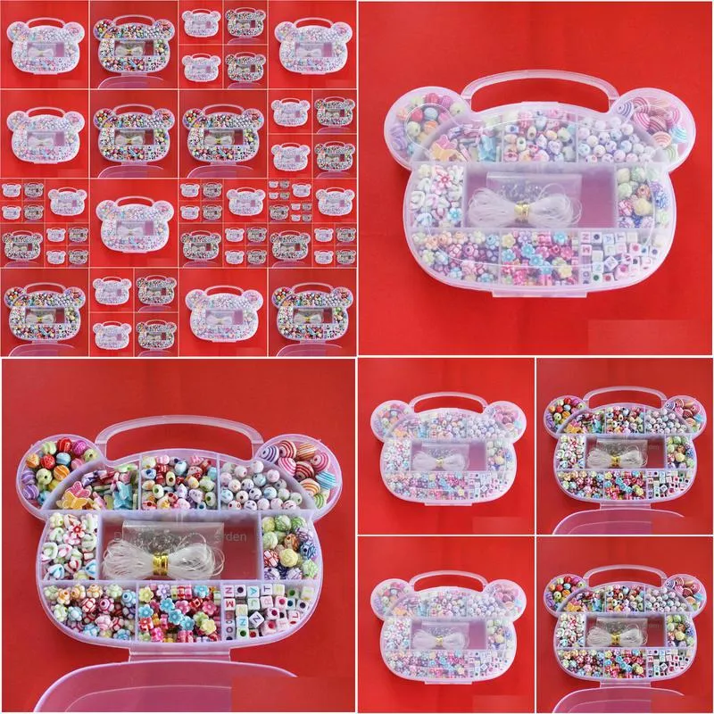 new plastic acrylic beads fun for kids diy bracelet necklace loom beads kit pvc family set