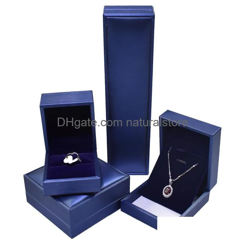 fashion brushing pu jewelry box necklace earrings ring pendant jewelry box bracelet hand box more color 727 t2